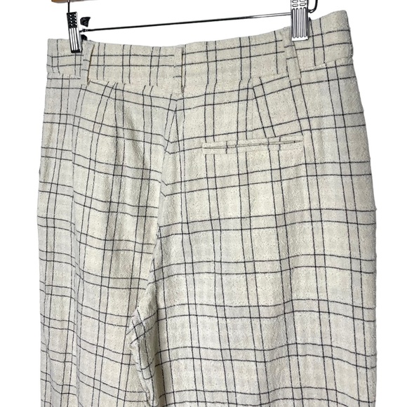 Sezane | Aubin Windowpane Grid Trousers Cream Navy FR 36/US 4 - Picture 3 of 8